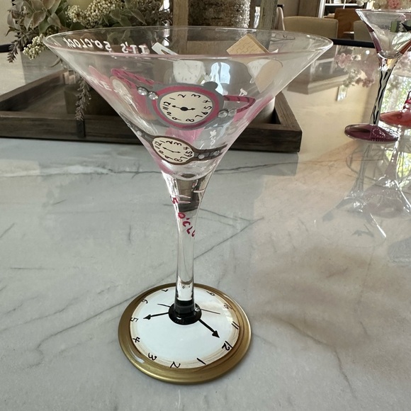 LOLITA “It’s 5 O’clock Somewhere” Hand-Painted Martini Glass - Picture 2 of 6